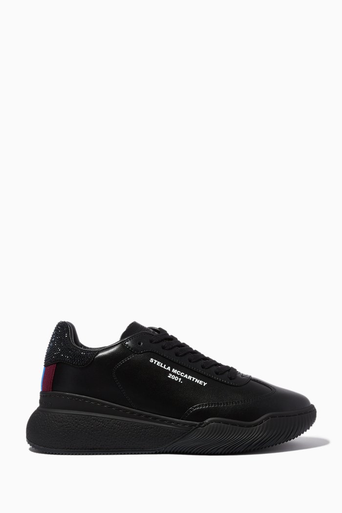 

Loop Diamanté Crystal Trainers in Vegan Leather, Black