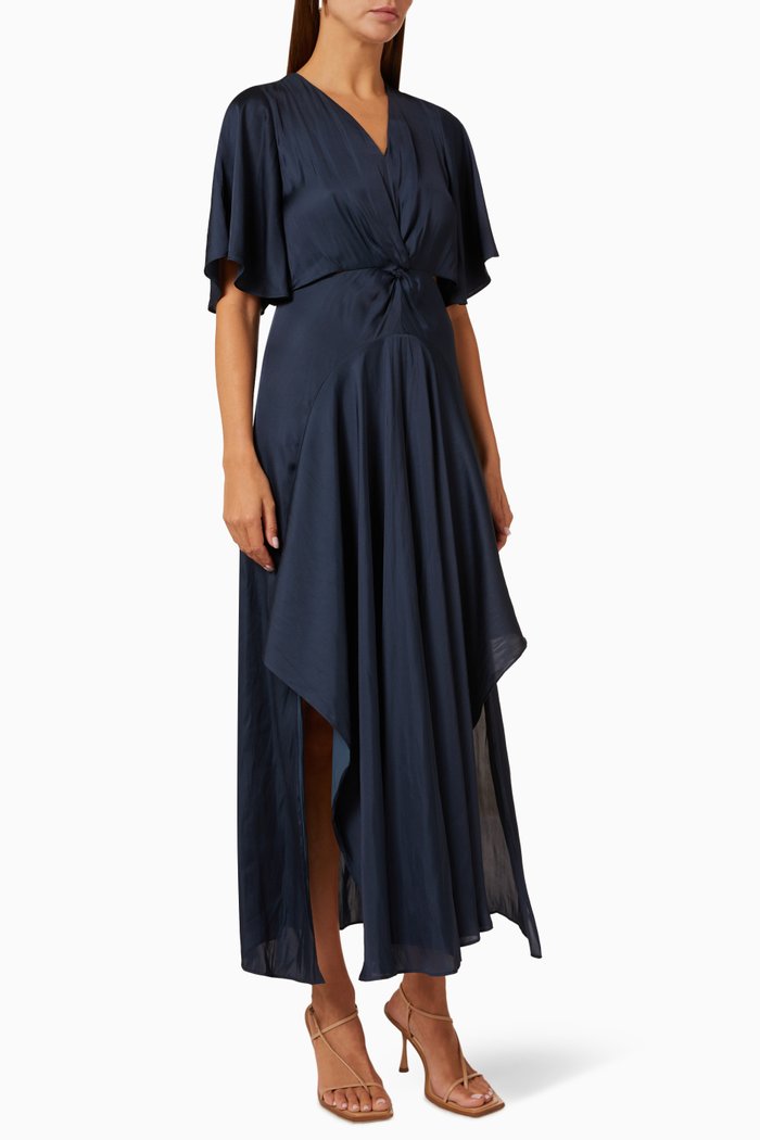 

Scarf Dress in Satin, Blue