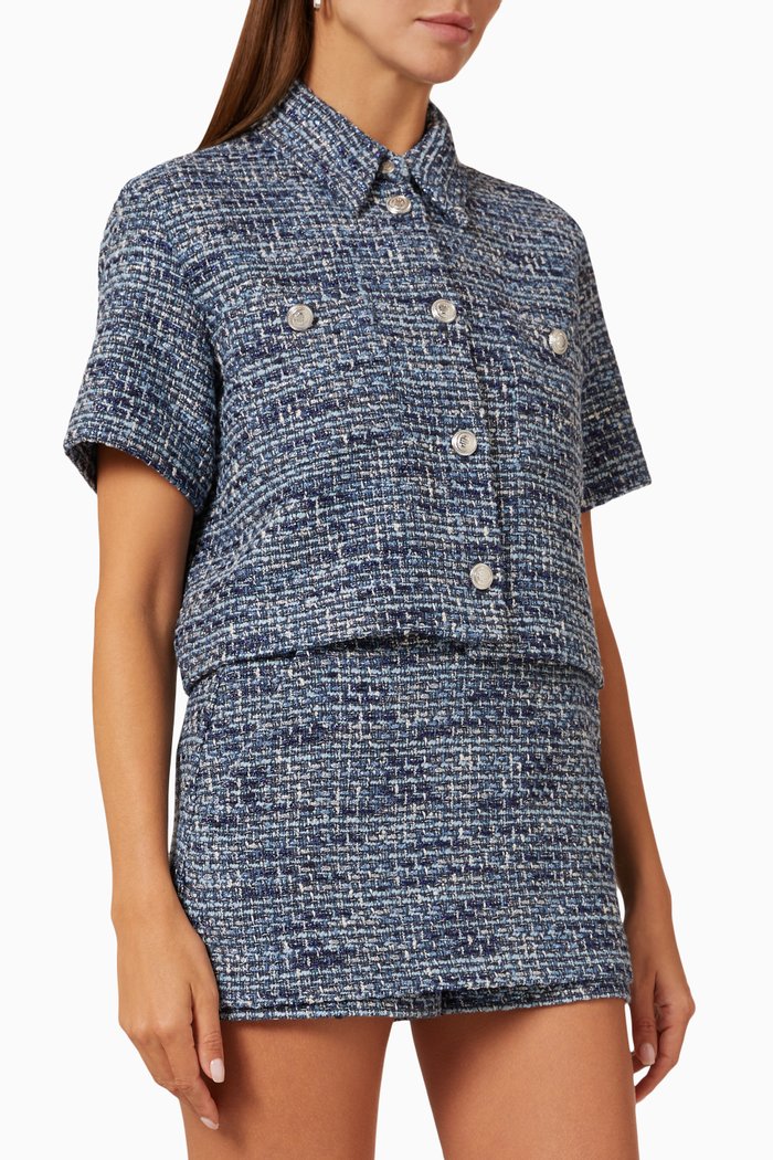 

Buttoned Shirt in Tweed, Blue