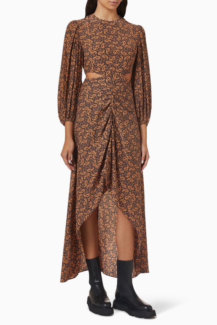 

122 Ricateli Printed Dress in Viscose, Brown