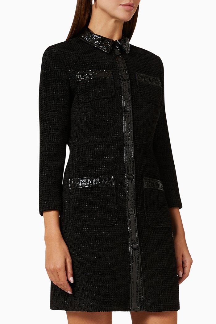 

Rinili Mini Dress in Velvet Tweed, Black