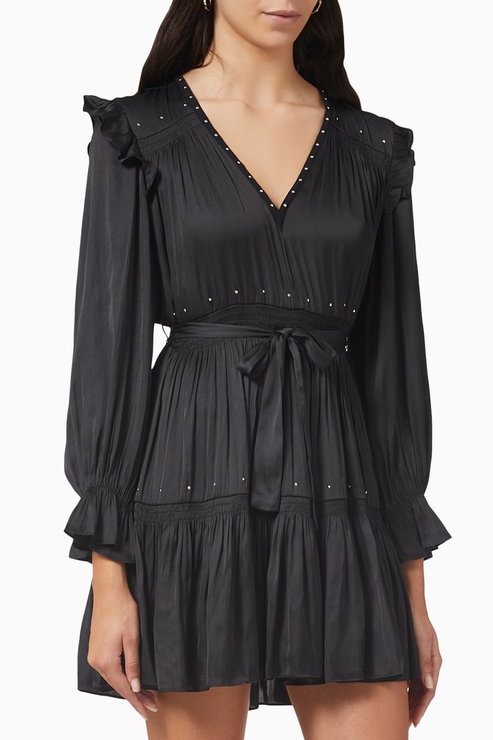 

122 Rinode Mini Dress in Satin, Black