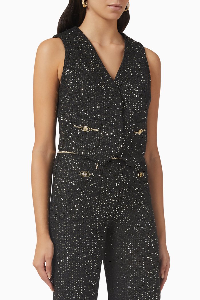 

Vitosele Jacket in Sequinned Tweed, Black