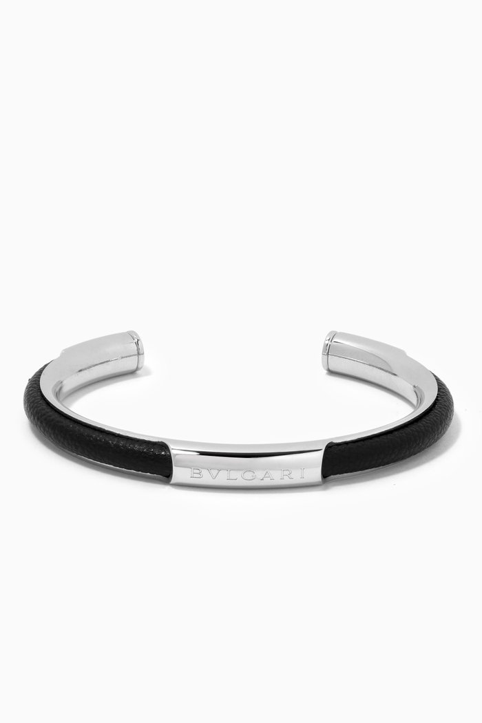 

Bvlgari Bvlgari Bracelet in Leather & Brass, Black