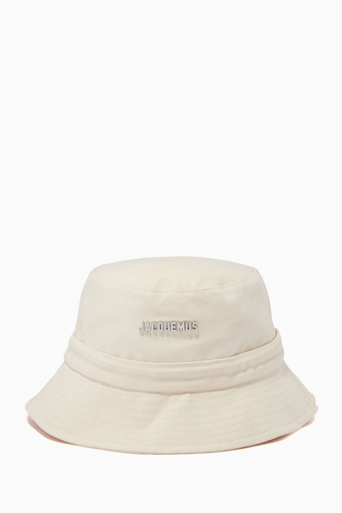

Le Bob Gadjo Bucket Hat in Cotton, Neutral