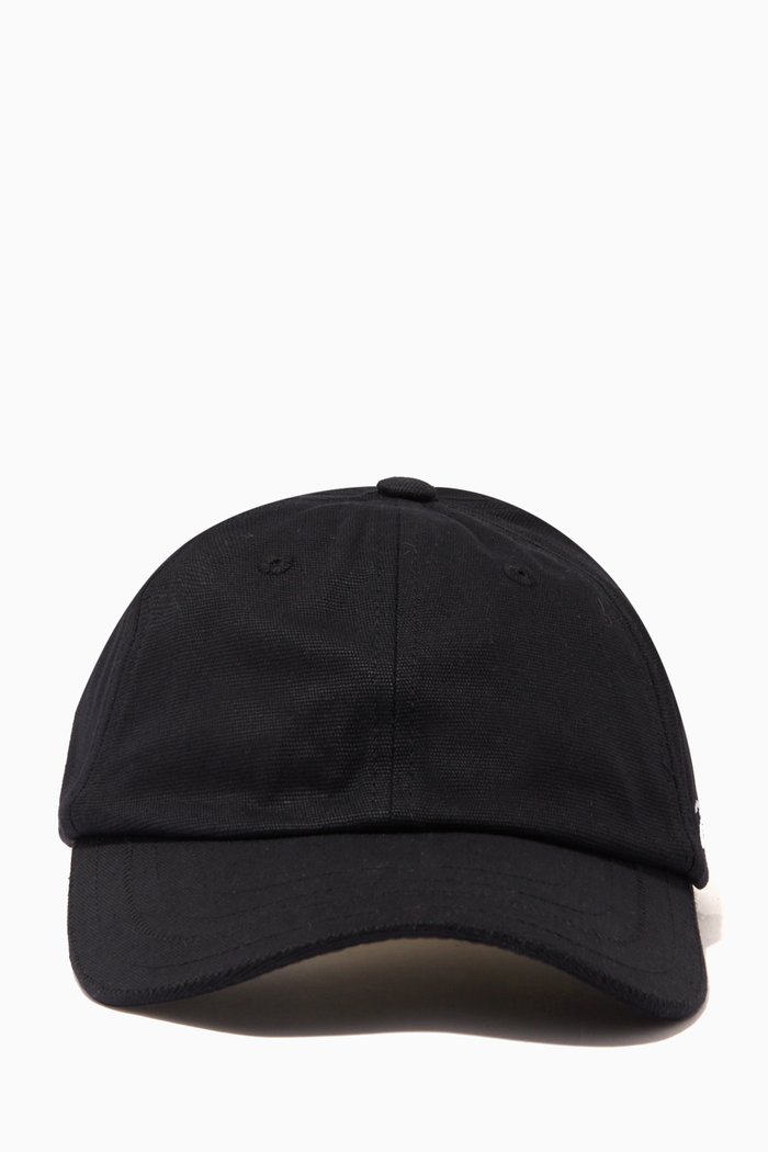 La Casquette Signature Baseball Cap in Cotton, Black