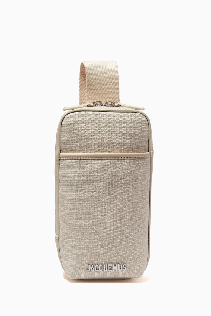 

Le Giardino Crossbody Pouch in Leather, Neutral