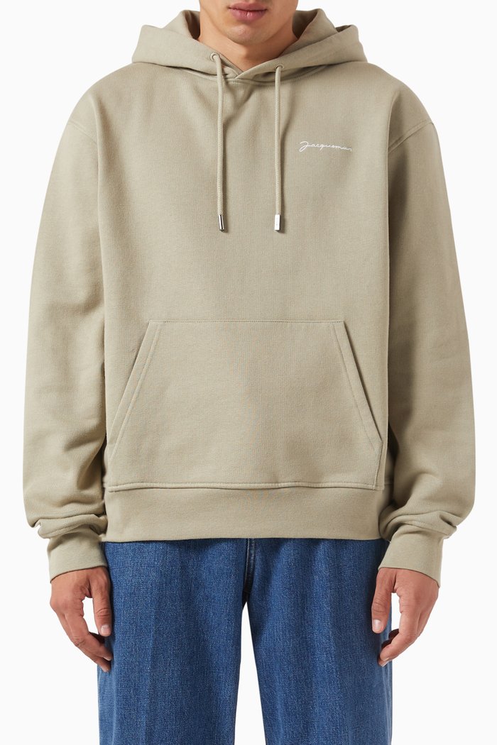

Embroidered Logo Hoodie in Organic Cotton, Neutral