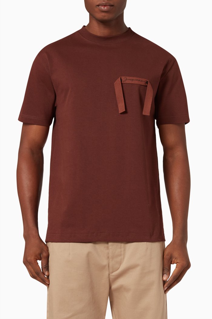 

Grosgrain Logo T-shirt in Cotton-jersey, Brown