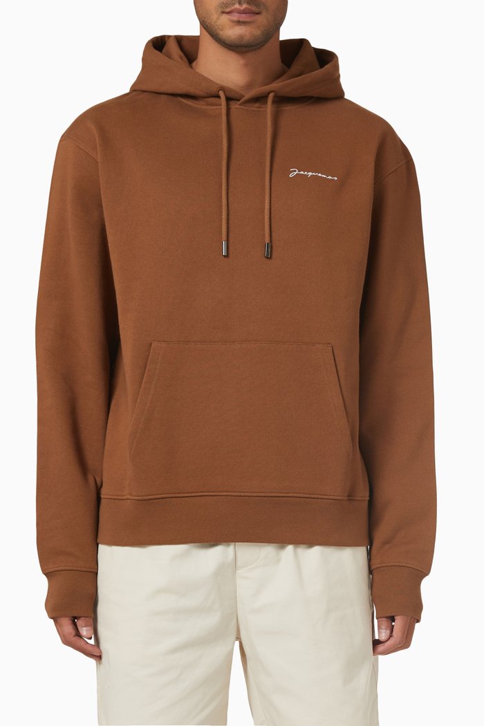 

Le Sweatshirt Hoodie in Organic Cotton, Brown