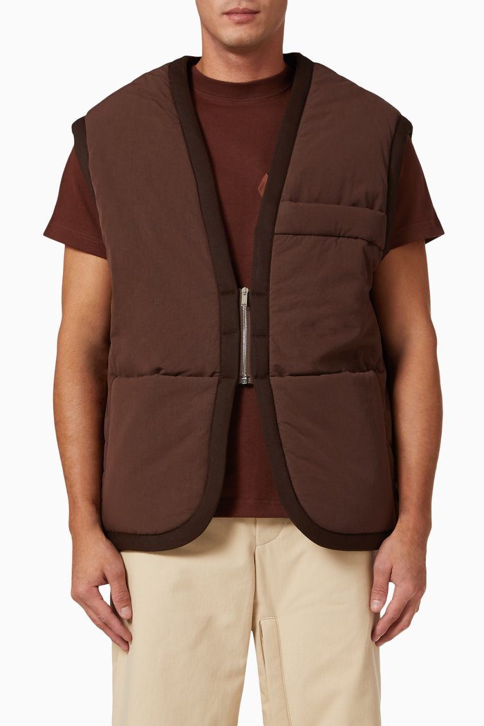 

Le Gilet Pino in Quilted Fabric, Brown