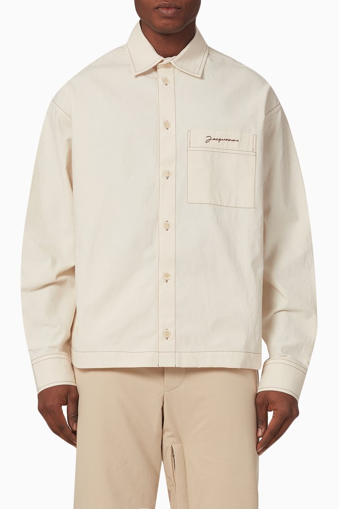 

La chemise Papier in Cotton Canvas, Neutral