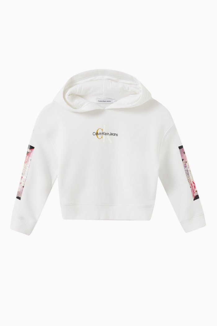 

Printed Logo Hoodie in Cotton, White