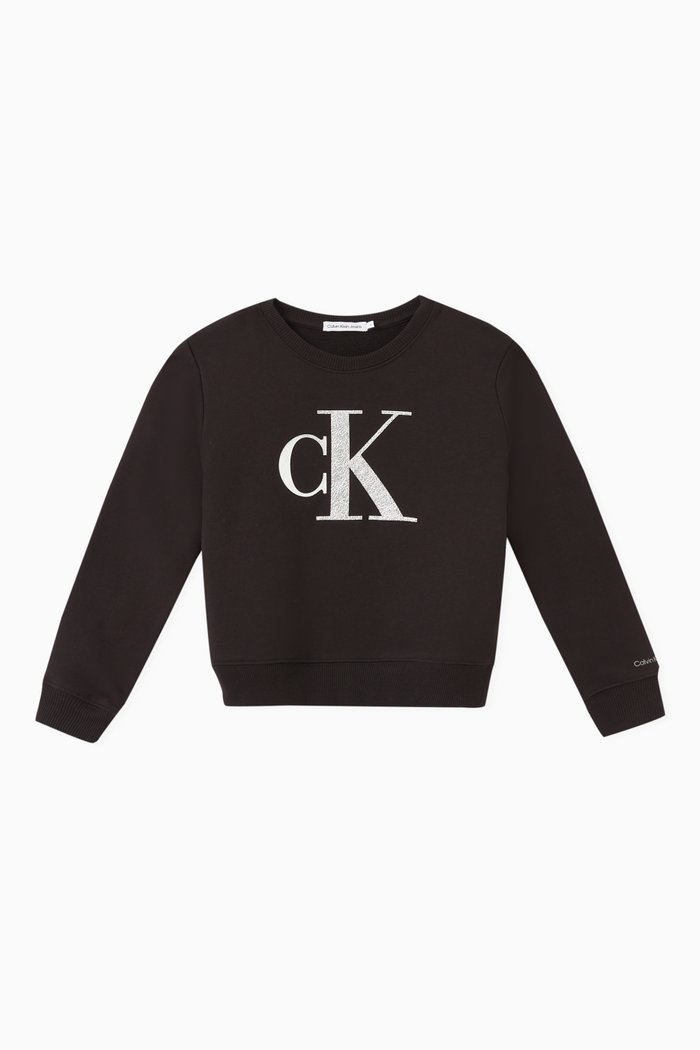 

Logo Print Sweatshirt in Cotton, Black