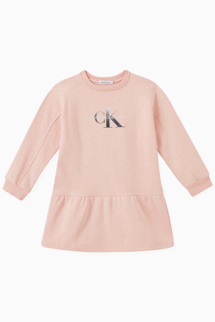 

Logo Dress in Cotton & Polyester, Pink