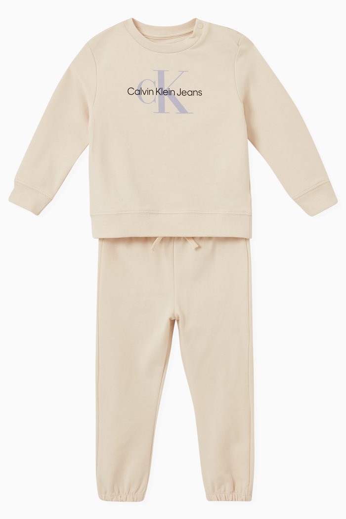

Logo Tracksuit Set in Cotton, Neutral