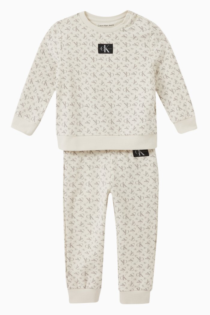 

Logo Print Tracksuit in Cotton, Grey