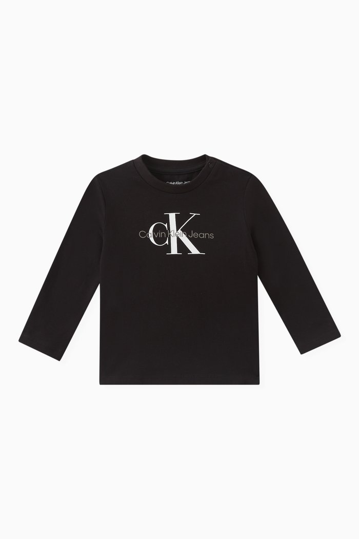 

Monogram-print T-shirt in Organic Cotton, Black