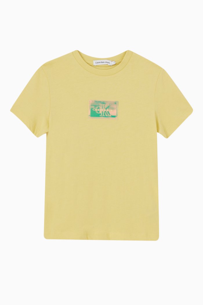 

Iridescent Logo T-shirt in Cotton, Yellow