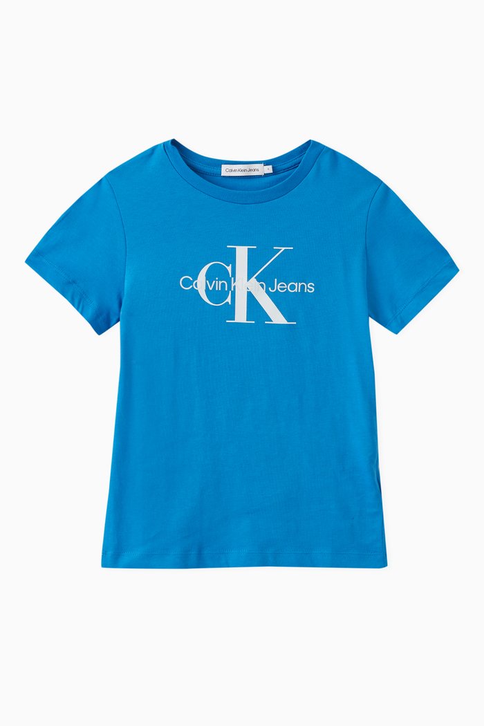 

Logo Print T-shirt in Cotton, Blue