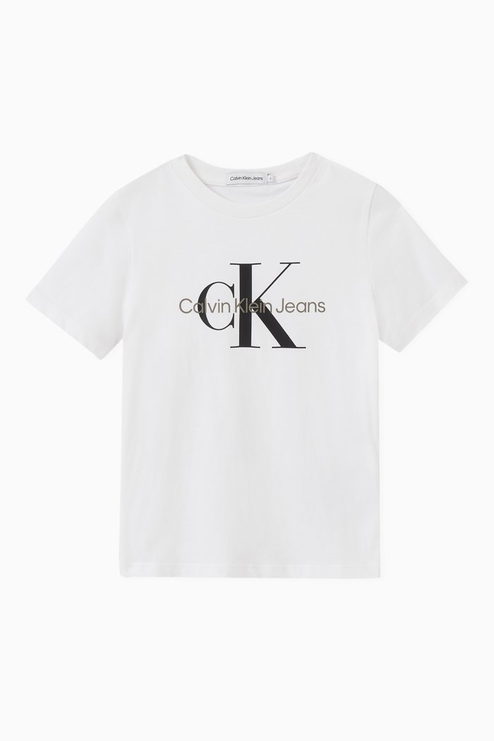 Logo Print T-shirt in Cotton, White