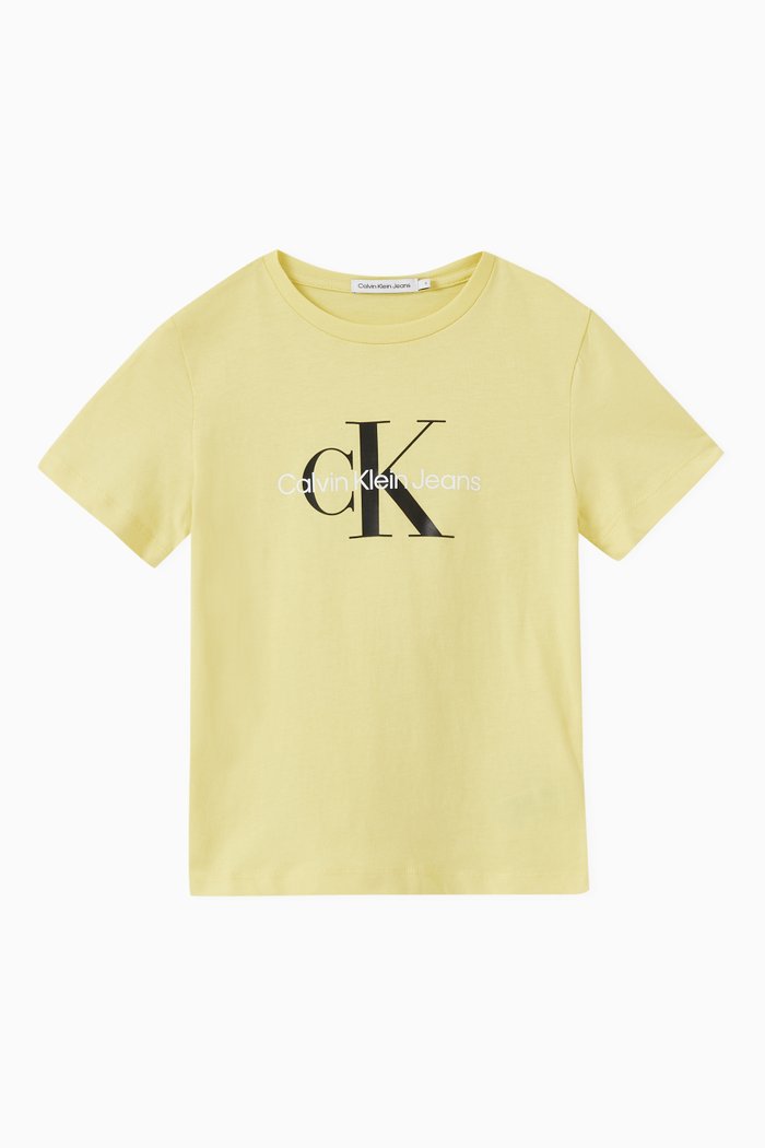 

Logo Print T-shirt in Cotton, Yellow