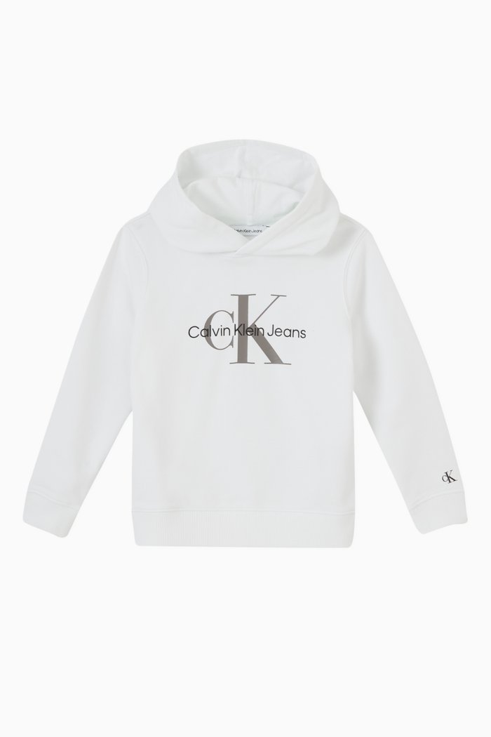 

Macro Monogram Hoodie in Cotton, White