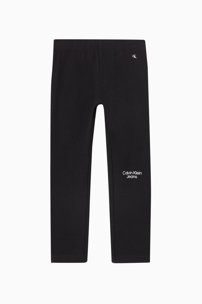 

Ribbed Logo Leggings in Cotton-jersey, Black