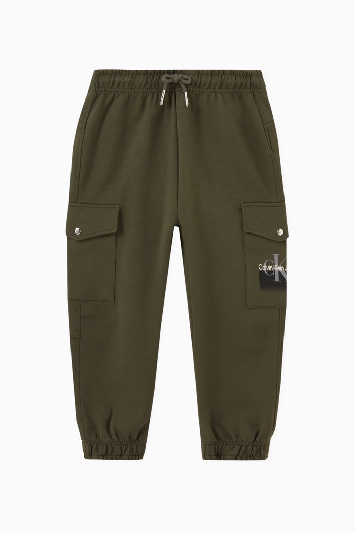 

Logo Cargo Sweatpants in Cotton, Green