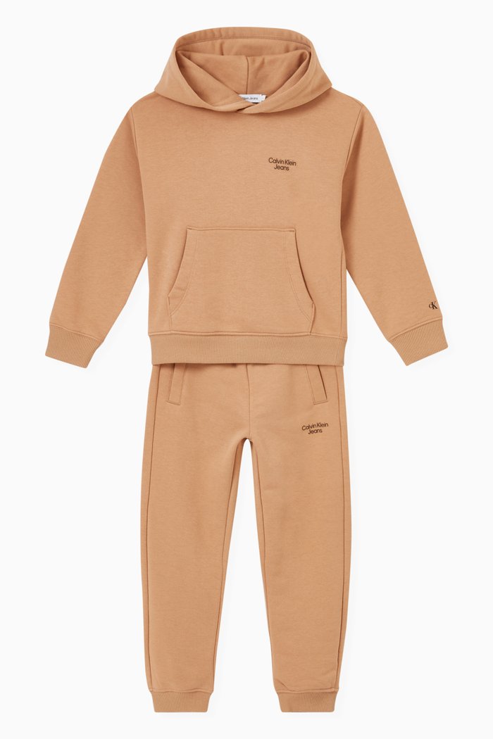 

Logo Tracksuit Set in Cotton-blend, Brown