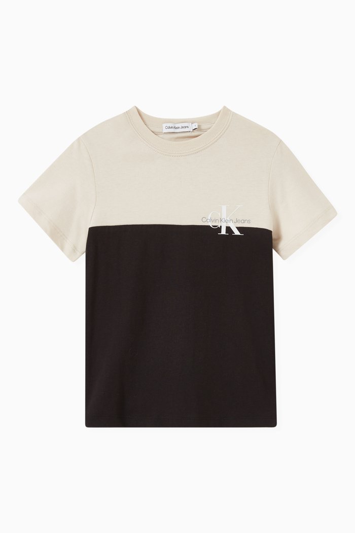 

Logo Colour Block T-shirt in Cotton, Black