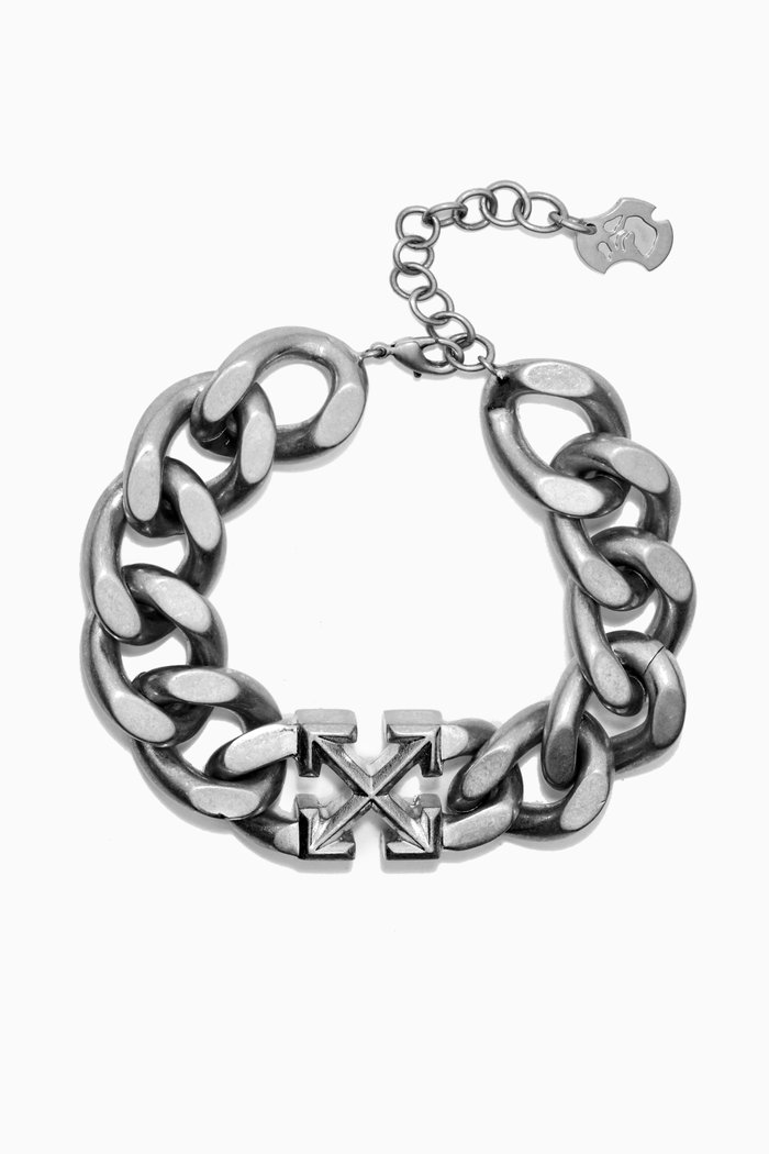 

Arrow Chained Bracelet in Brass, Silver