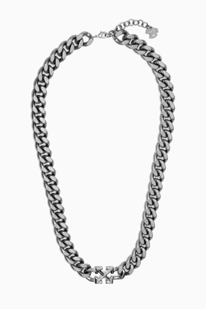 

Arrow Chained Necklace in Brass, Silver