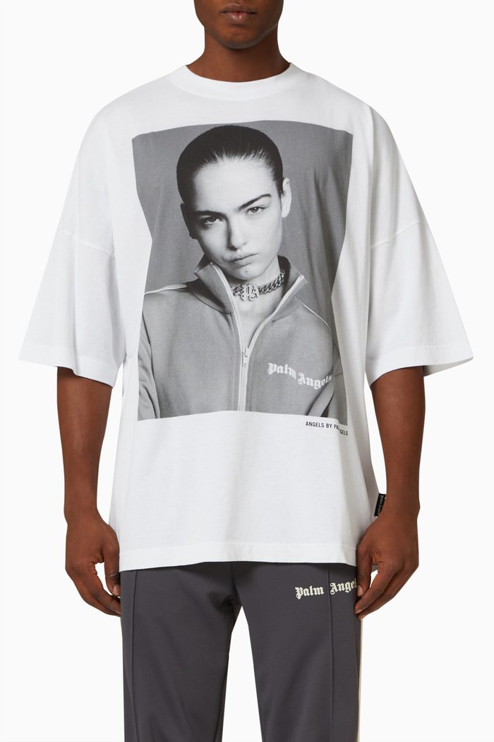 

x Sims Angels Loose-fit T-shirt in Cotton Jersey, White