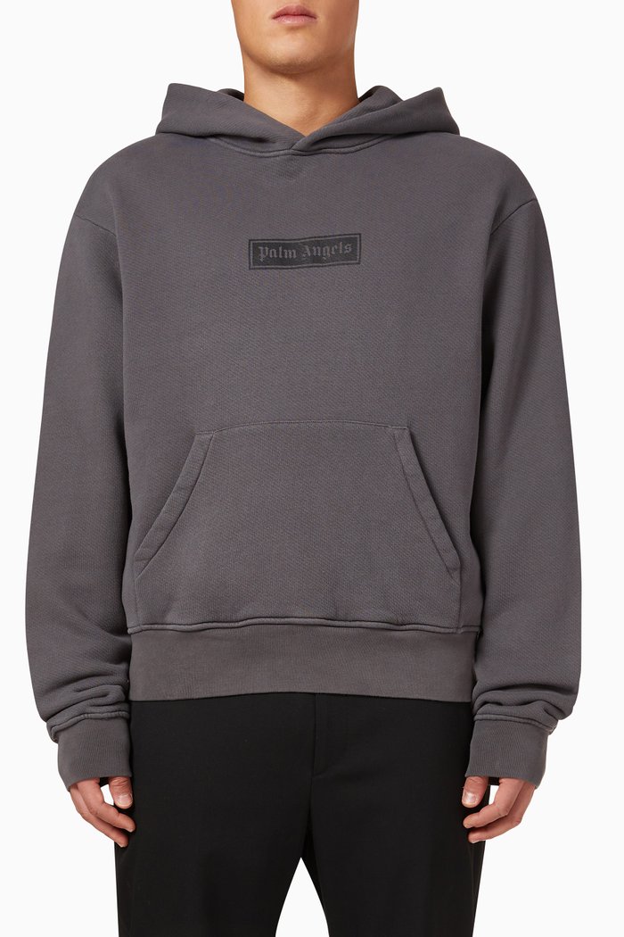 Box Logo Hoodie in Cotton, Black