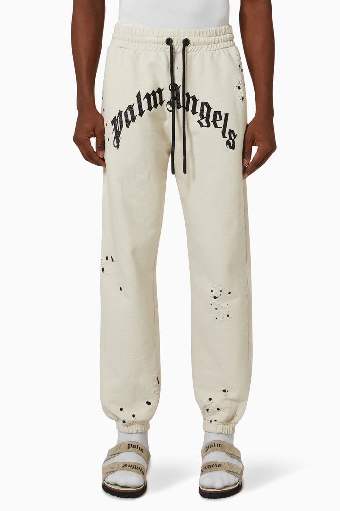 

Glittered Logo Sweatpants in Cotton Terry, Neutral