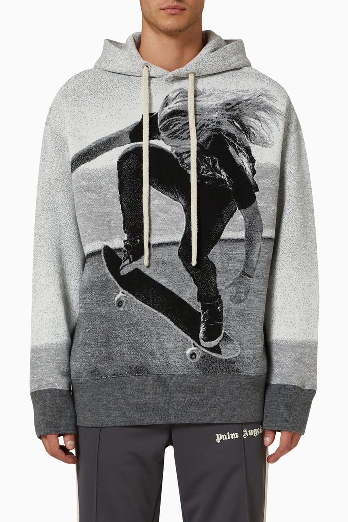 

Skater Hoodie in Technical Fabric, Grey