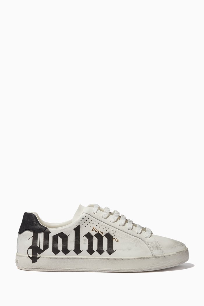 Palm One Sprayprint Low-top Tennis Sneakers in Leather, White