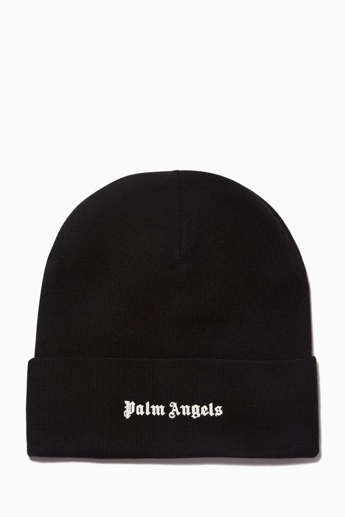 

Classic Logo Beanie in Wool Blend, Black