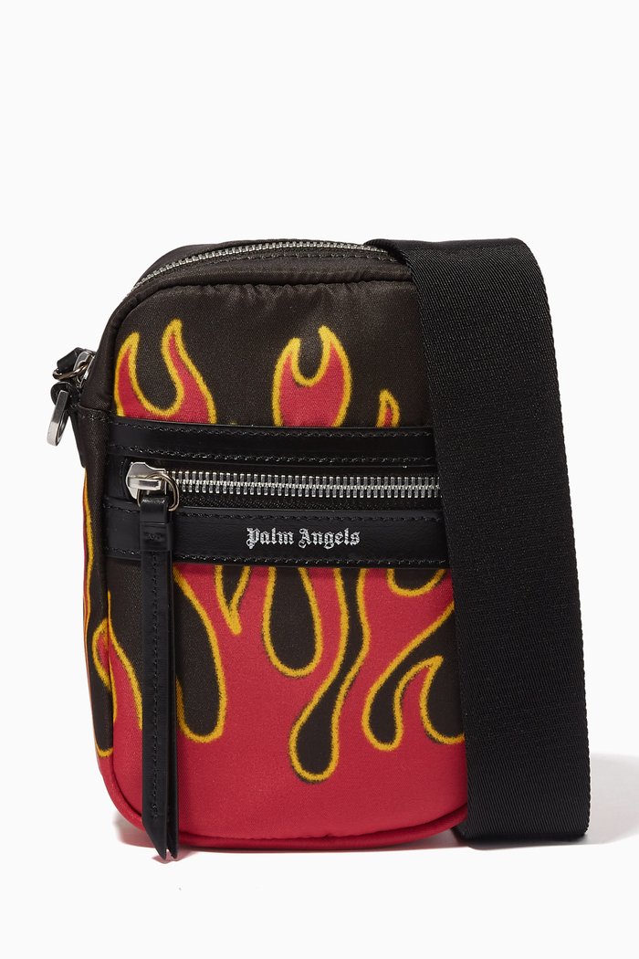 

Flames Crossbody Bag in Nylon, Red
