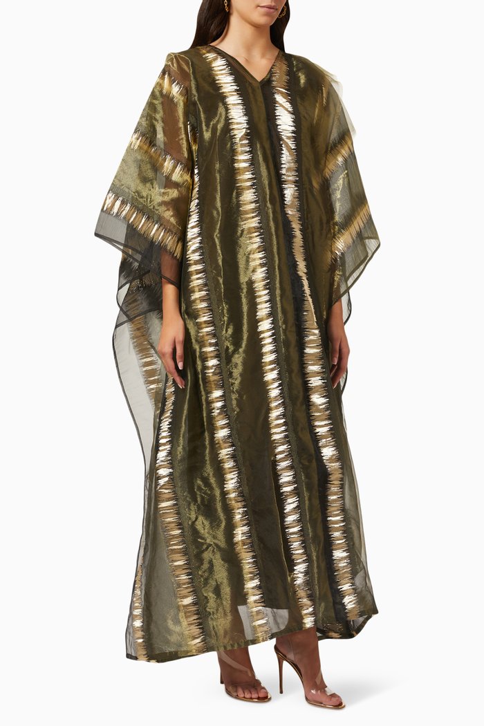 Bish-cut Kaftan in Organza, Multicolour