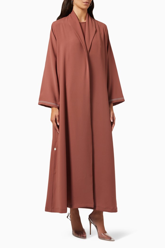Zainah Abaya in Crepe, Brown