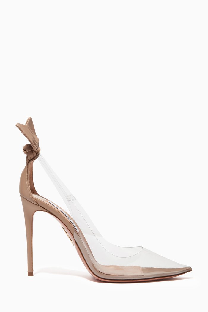 

Bow Tie 105 Pumps in PVC & Leather, Neutral