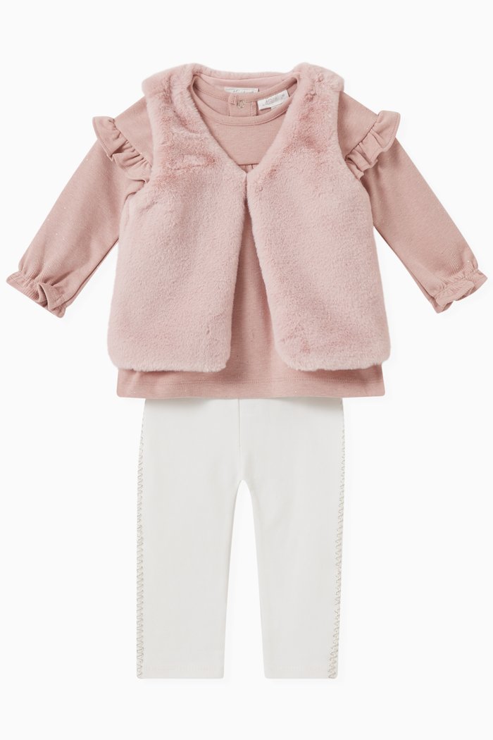 

Vest, Top and Leggings, Set of Three, Pink