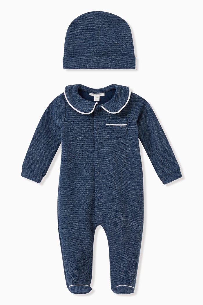 

Solid Pyjama and Hat, Set of Two, Blue