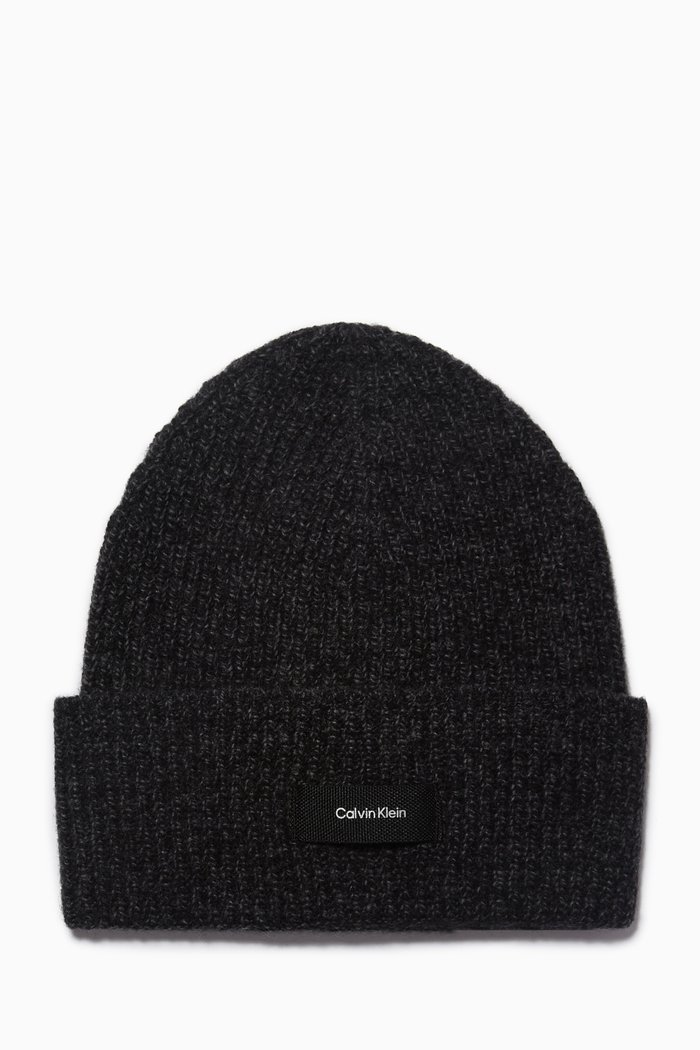 

Daddy Logo Beanie in Recycled Wool-blend, Black