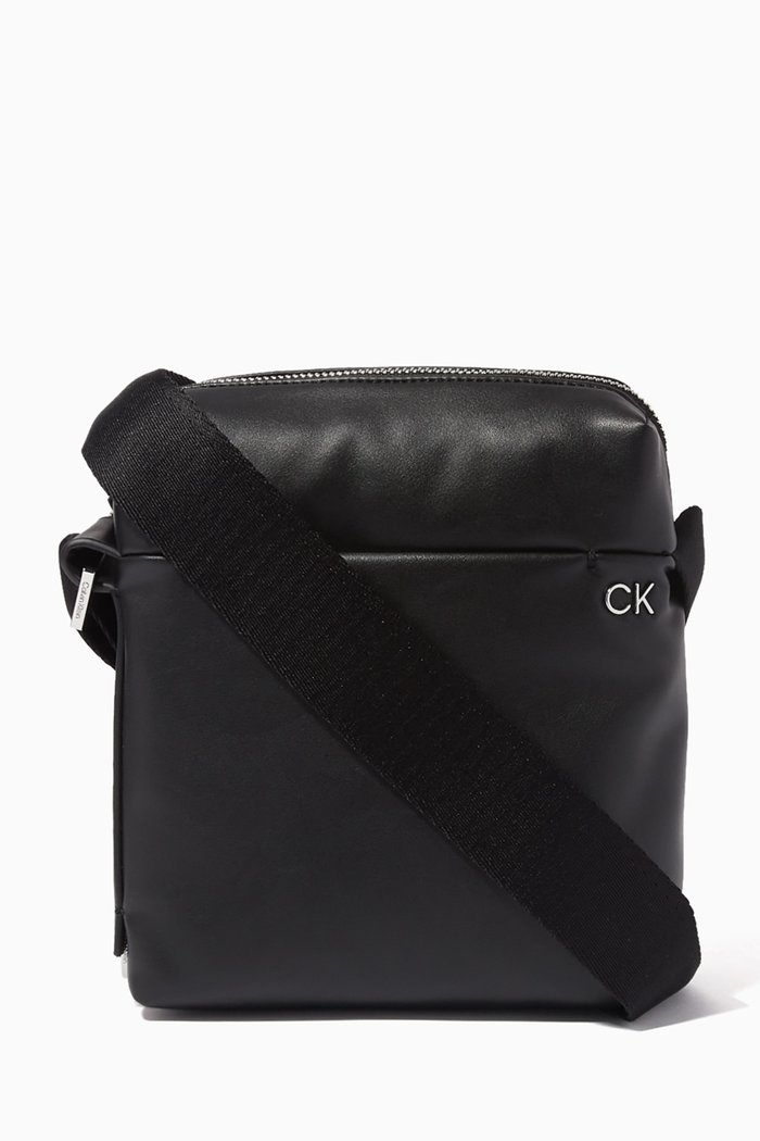 

CK Reporter Bag in Faux Leather, Black