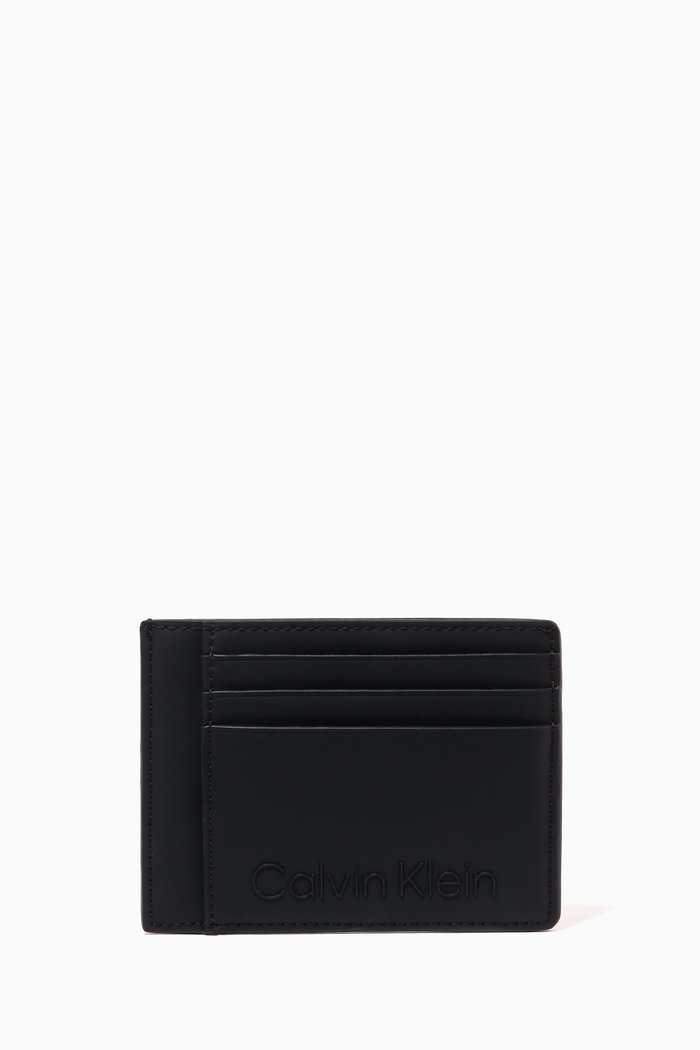 

Rubberised ID Cardholder in Leather, Black