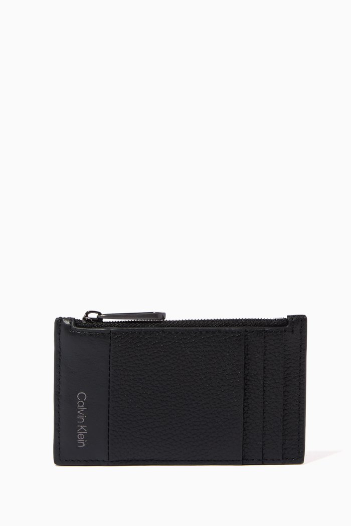 

Subtle Mix Logo Cardholder in Leather, Black