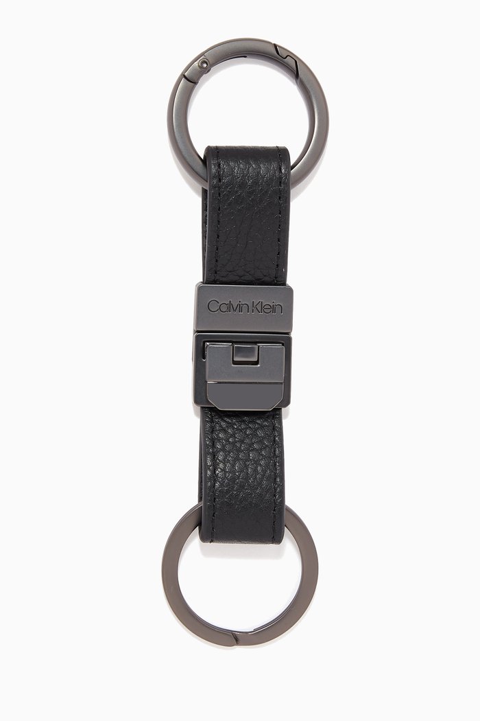 

2-in-1 Key Fob in Leather, Black